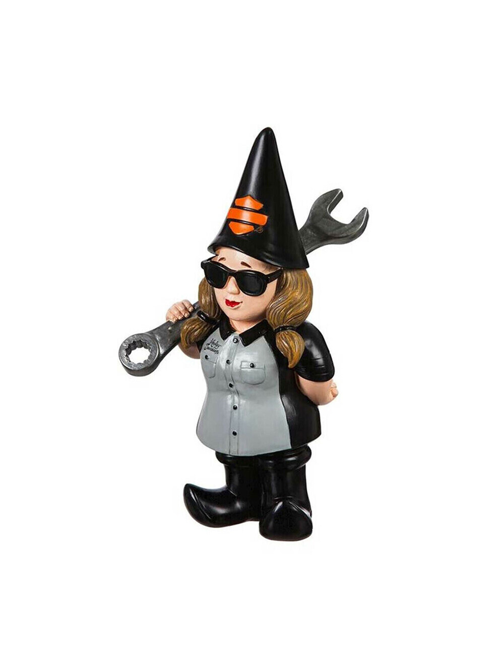 Harley Davidson Female Biker Garden Gnome  Jacket Motorcycle Club Mechanic HOG